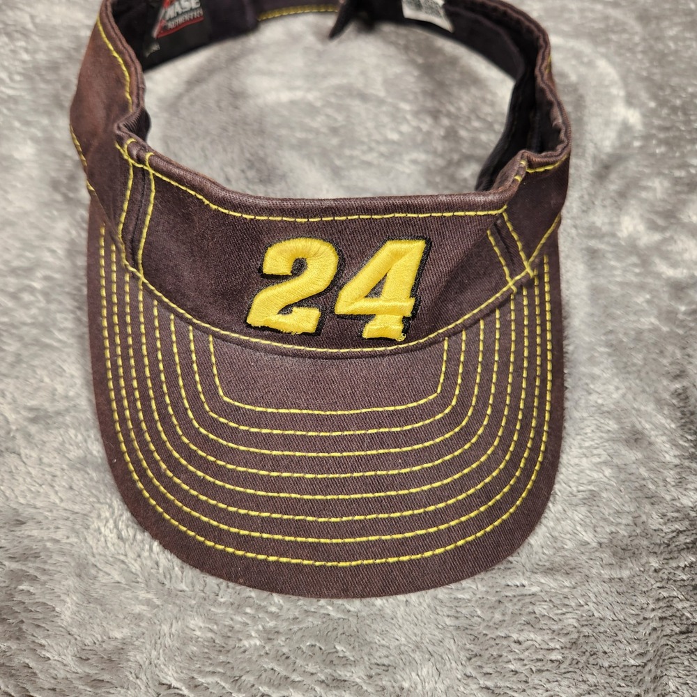 Jeff Gordon Visor Mens OSFM Brown NASCAR Racing 24 Chase Authentics EUC
